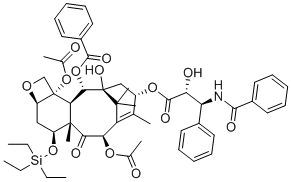 structure of CAS# 148930-55-6, 7-O-(Triethylsilyl) Paclitaxel;[(1S,2S,3R,4S,7R,9S,10S,12R,15S)-4,12-diacetyloxy-15-[(2R,3S)-3-benzamido-2-hydroxy-3-phenylpropanoyl]oxy-1-hydroxy-10,14,17,17-tetramethyl-11-oxo-9-triethylsilyloxy-6-oxatetracyclo[11.3.1.03,10.04,7]heptadec-13-en-2-yl] benzoate