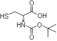 结构式 CAS# 149270-12-2, N-[叔丁氧羰基]-D-半胱氨酸