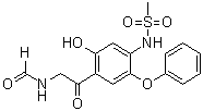 structure of CAS# 149457-03-4, N-[4-[(Formylamino)acetyl]-5-hydroxy-2-phenoxyphenyl]methanesulfonamide;N-[2-[2-hydroxy-4-(methanesulfonamido)-5-phenoxyphenyl]-2-oxoethyl]formamide