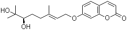 结构式 CAS# 14957-38-1, Marmin; 7-[[(2E,6R)-6,7-二羟基-3,7-二甲基-2-辛烯-1-基]氧基]-2H-1-苯并吡喃-2-酮