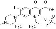 structure of CAS# 149676-40-4, Pefloxacin mesylate dihydrate