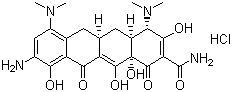结构式 CAS# 149934-21-4, 9-氨基米诺环素盐酸盐