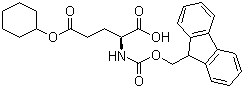 structure of CAS# 150047-85-1, (2S)-5-(Cyclohexyloxy)-2-[[(9H-fluoren-9-ylmethoxy)carbonyl]amino]-5-oxopentanoic acid;Fmoc-Glu(OcHx)-OH