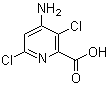 结构式 CAS# 150114-71-9, 氯氨吡啶酸; 4-氨基-3,6-二氯吡啶-2-甲酸