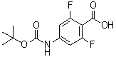 structure of CAS# 150460-57-4, 4-[[(1,1-Dimethylethoxy)carbonyl]amino]-2,6-difluorobenzoic acid