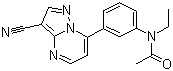 结构式 CAS# 151319-34-5, 扎雷普隆; 扎莱普隆; N-乙基-N-3-[7-(3-氰基吡唑并[1,5a]嘧啶基)苯基]乙酰胺