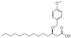 (3R)-3-[(4-甲氧基苯基)甲氧基]十四烷酸分子结构 (CAS 151663-62-6)