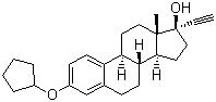 structure of CAS# 152-43-2, Quinestrol;17a-Ethynylestradiol 3-cyclopentyl ether; 17a-Ethynyl-1,3,5(10)-estratriene-3,17b-diol 3-cyclopentyl ether