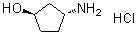 结构式 CAS# 1523541-74-3, (1R,3R)-3-氨基环戊醇盐酸盐