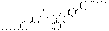 结构式 CAS# 154102-21-3, (1R)-1-苯基-1,2-乙二基二(4-(反式-4-戊基环己基)苯甲酸酯)