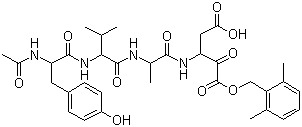 structure of CAS# 154674-81-4, Acetyl-tyrosyl-valyl-alanyl-aspartyl-2,6-dimethylbenzoyloxymethylketone;Ac-Tyr-Val-Ala-Asp-2,6-dimethylbenzoyloxymethylketone