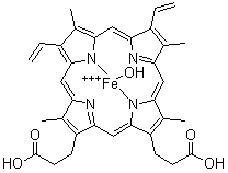 结构式 CAS# 15489-90-4, 羟高铁血红素