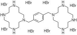 结构式 CAS# 155148-32-6, 1,1'-[1,4-亚苯基双(亚甲基)]双(1,4,8,11-四氮杂环十四烷)八氢溴酸盐