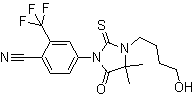 结构式 CAS# 155180-53-3, 4-[4,4-二甲基-3-(4-羟基丁基)-5-氧代-2-硫代-1-咪唑烷基]-2-(三氟甲基)苯甲腈