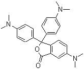 structure of CAS# 1552-42-7, Crystal violet lactone;6-(Dimethylamino)-3,3-bis(p-(dimethylamino)phenyl)phthalide; 3,3-bis(p-(dimethylamino)phenyl)-6-(dimethylamino)phthalide; 6-(Dimethylamino)-3,3-bis(4-(dimethylamino)phenyl)-1(3H)-isobenzofuranone; Pergascript Blue I 2R