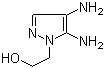 structure of CAS# 155601-17-5, 4,5-Diamino-1-(2-hydroxyethyl)pyrazole;4,5-Diamino-1-(2-hydroxyethyl)-1H-pyrazole; 2-(4,5-Diamino-1H-pyrazol-1-yl)ethanol