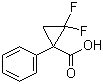 结构式 CAS# 156021-07-7, 2,2-二氟-1-苯基环丙烷羧酸