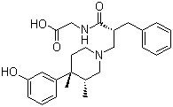 structure of CAS# 156053-89-3, Alvimopan;2-([(2S)-2-([(3R,4R)-4-(3-Hydroxyphenyl)-3,4-dimethylpiperidin-1-yl]methyl)-3-phenylpropanoyl]amino)acetic acid