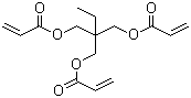 structure of CAS# 15625-89-5, Trimethylolpropane triacrylate;TMPTA; 2-Ethyl-2-[[(1-oxoallyl)oxy]methyl]-1,3-propanediyl diacrylate; 2-Propenoic acid 2-ethyl-2-[[(1-oxo-2-propenyl)oxy]methyl]-1,3-propanediyl ester