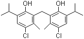 structure of CAS# 15686-33-6, Biclotymol;2,2'-Methylenebis(6-chlorothymole); 6,6'-Dichlor-2,2'-methylendithymol; 4-Chloro-2-[(5-chloro-2-hydroxy-6-methyl-3-propan-2-ylphenyl)methyl]-3-methyl-6-propan-2-ylphenol