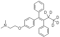 2-[4-[(1Z)-1,2-Diphenyl-1-buten-1-yl-3,3,4,4,4-d<sub>5</sub>]phenoxy]-N,N-dimethylethanamine molecular structure (CAS 157698-32-3)