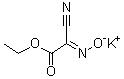 structure of CAS# 158014-03-0, Cyano(hydroxyimino)acetic acid ethyl ester potassium salt;2-Cyano-2-(hydroxyimino)acetic acid ethyl ester potassium salt (1:1)