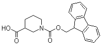 结构式 CAS# 158922-07-7, N-(9-芴基甲氧羰基)哌啶-3-羧酸; Fmoc-3-哌啶甲酸