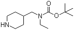 结构式 CAS# 158958-41-9, 乙基(4-哌啶基甲基)氨基甲酸叔丁酯
