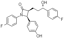 结构式 CAS# 1593543-07-7, (3S,4S)-1-(4-氟苯基)-3-[(3S)-3-(4-氟苯基)-3-羟基丙基]-4-(4-羟基苯基)-2-氮杂环丁酮