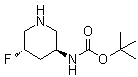 structure of CAS# 1593969-81-3, N-[(3S,5S)-5-Fluoro-3-piperidinyl]carbamic acid 1,1-dimethylethyl ester