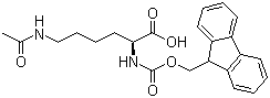 结构式 CAS# 159766-56-0, Fmoc-N'-乙酰基-L-赖氨酸; 芴甲氧羰酰基-N'-乙酰基-L-赖氨酸