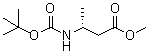 structure of CAS# 159877-47-1, (R)-3-[[(1,1-Dimethylethoxy)carbonyl]amino]butanoic acid methyl ester