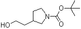 structure of CAS# 160132-54-7, 1,1-Dimethylethyl 3-(2-hydroxyethyl)-1-pyrrolidinecarboxylate