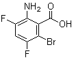 结构式 CAS# 1602151-62-1, 2-氨基-6-溴-3,5-二氟苯甲酸