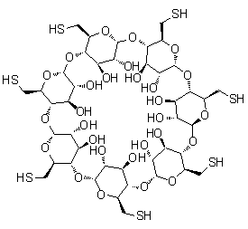 Heptakis(6-thio-6-deoxy)-beta-cyclodextrin molecular structure (CAS 160661-60-9)