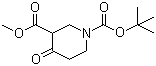 structure of CAS# 161491-24-3, 1-tert-Butyl 3-methyl 4-oxopiperidine-1,3-dicarboxylate
