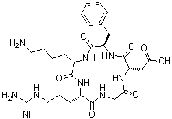 structure of CAS# 161552-03-0, Cyclic RGDFK peptide;Cyclo(L-arginylglycyl-L-alpha-aspartyl-D-phenylalanyl-L-lysyl)