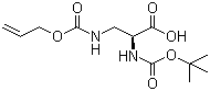 structure of CAS# 161561-83-7, N-[(tert-Butoxy)carbonyl]-3-[[(2-propen-1-yloxy)carbonyl]amino]-L-alanine