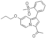 结构式 CAS# 1619994-68-1, 1-[1-[2-(甲基磺酰基)苯基]-7-丙氧基-3-吲哚嗪基]乙酮