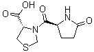 结构式 CAS# 162148-16-5, [S-(R*,R*)]-3-[(5-氧代-2-吡咯烷基)羰基]-4-噻唑烷羧酸