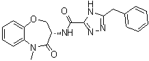 结构式 CAS# 1622848-92-3, (S)-5-苄基-N-(5-甲基-4-氧代-2,3,4,5-四氢苯并[b][1,4]氧氮杂卓-3-基)-4H-1,2,4-三唑-3-甲酰胺