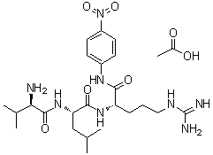结构式 CAS# 162303-66-4, D-缬氨酰-L-亮氨酰-N-(4-硝基苯基)-L-精氨酰胺单乙酸盐