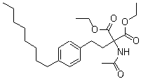 structure of CAS# 162358-08-9, Diethyl 2-(acetamido)-2-(2-(4-octylphenyl)ethyl)propanedioate