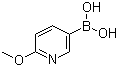 结构式 CAS# 163105-89-3, 2-甲氧基-5-吡啶硼酸