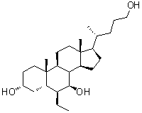structure of CAS# 1632118-69-4, (3alpha,5beta,6beta,7beta)-6-Ethylcholane-3,7,24-triol