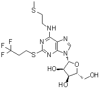 结构式 CAS# 163706-58-9, N-[2-(甲硫基)乙基]-2-[(3,3,3-三氟丙基)硫基]腺苷