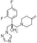 structure of CAS# 164650-44-6, Efinaconazole;(alphaR,betaR)-alpha-(2,4-Difluorophenyl)-beta-methyl-4-methylene-alpha-(1H-1,2,4-triazol-1-ylmethyl)-1-piperidineethanol; KP 103; KP 103 (pharmaceutical)