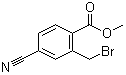 structure of CAS# 165111-46-6, 2-Bromomethyl-4-cyano-benzoic acid methyl ester;Methyl 2-bromomethyl-4-cyanobenzoate
