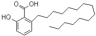 structure of CAS# 16611-84-0, Hydroginkgolic acid;NSC 229596; NSC 333857; NSC 623096; 2-Hydroxy-6-pentadecylbenzoic acid; 22:0-Anacardic acid; 6-Pentadecyl-2-hydroxybenzoic acid; 6-Pentadecylsalicylic acid; Cyclogallipharic acid; Hydrogenated anacardic acid