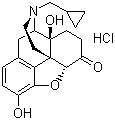 structure of CAS# 16676-29-2, Naltrexone hydrochloride;(5alpha)-17-(Cyclopropylmethyl)-4,5-epoxy-3,14-dihydroxymorphinan-6-one hydrochloride